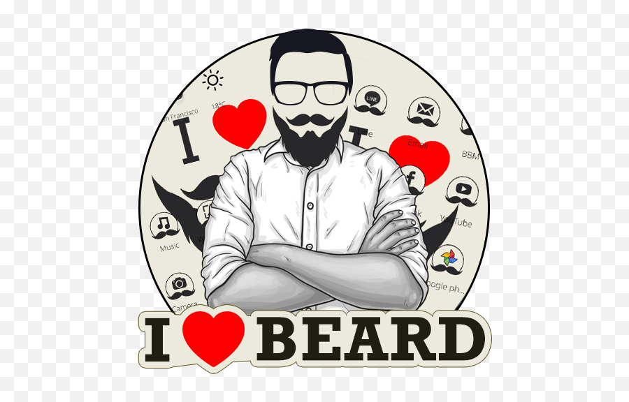 Love Beard Theme Apk App For Android - Language Emoji,Mustache Emoji Android