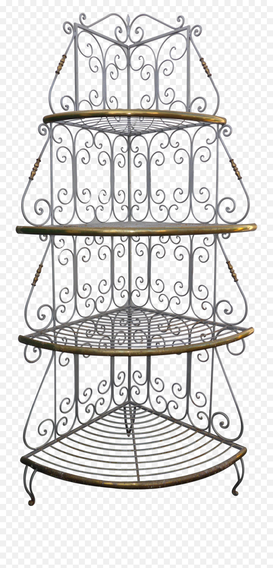 Wrought Iron Corner Shelves - Corner Bakers Racks White Emoji,Country Corner Decorations & Emotions Clock