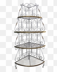 Wrought Iron Corner Shelves - Corner Bakers Racks White Emoji,Country Corner Decorations & Emotions Clock