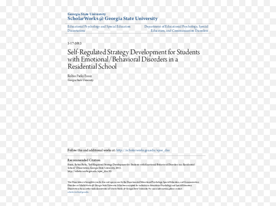 Pdf Self - Regulated Strategy Development For Students With Document Emoji,Emotion Communication Strategy Worksheet