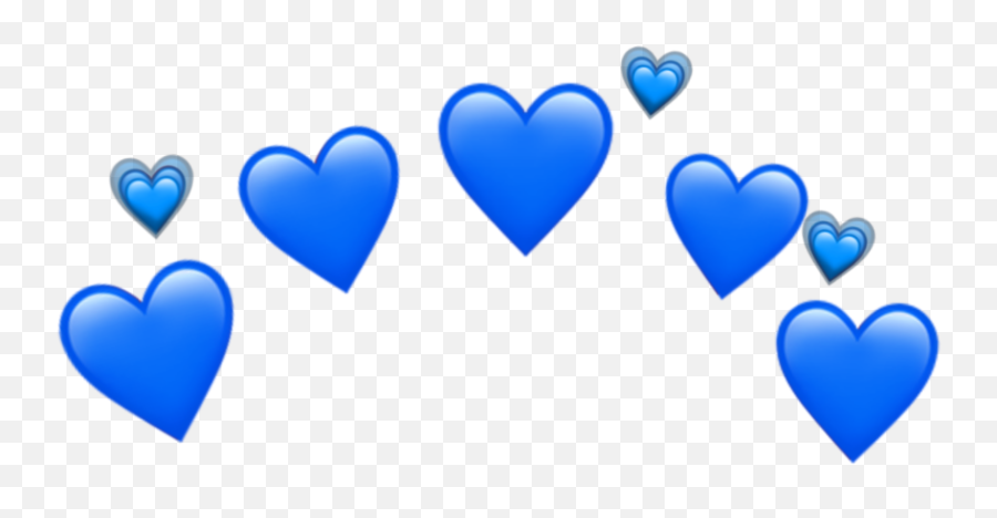 Blue Emoji Heart Crown Aesthetic Cute Sticker By Yee - Blue Heart Crown Emoji Png,Blue Heart Emoji Png