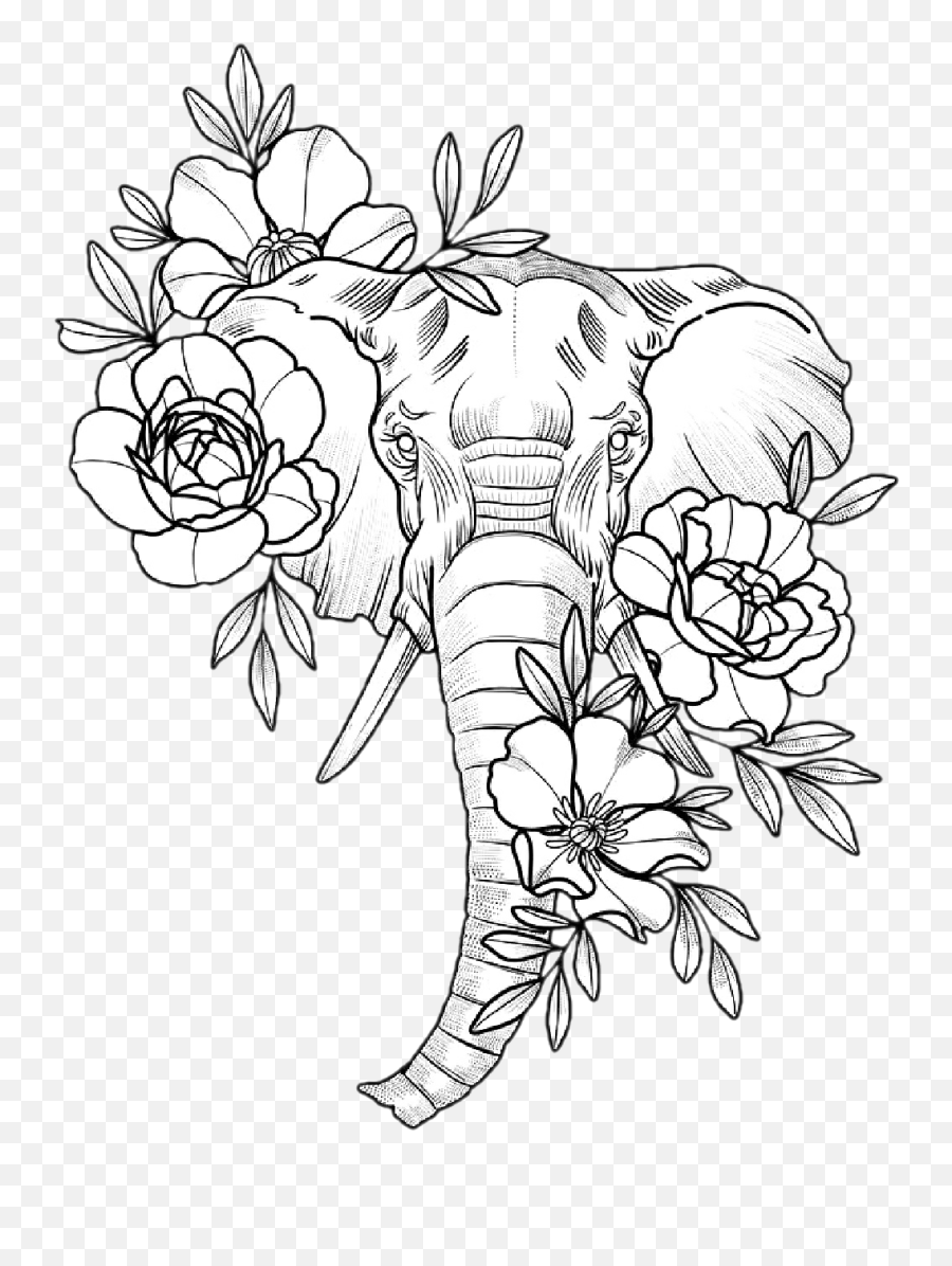Pin - Elephant Tattoo Drawing Emoji,The Elephant Of Emotion