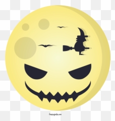 Halloween Emoticon Yellow Facial Expression For Happy Emoji,Western Happy Face Emoticon