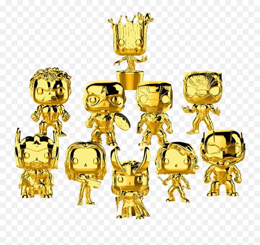 Gold Chrome Vinyl Figure - Marvel Gold Pop Vinyls Emoji,Marvel Studios' 10th Anniversary Emoji Pin Set #3