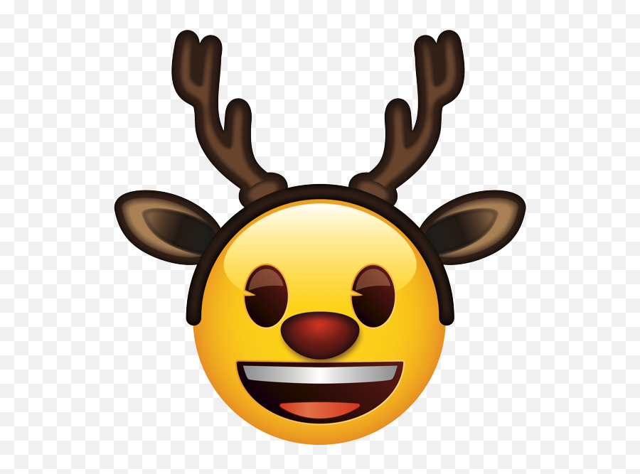 Emoji U2013 The Official Brand Face With Deer Hairband Fitz 0 - Happy,Santa Hat Emoji