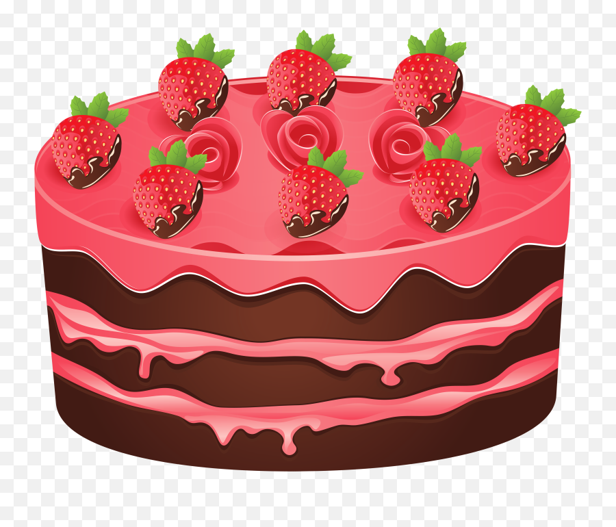 Birthday Cake Clip Art Free Birthday Cake Clipart Clipartcow - Transparent Strawberry Cake Clipart Emoji,Emoji Face Cake