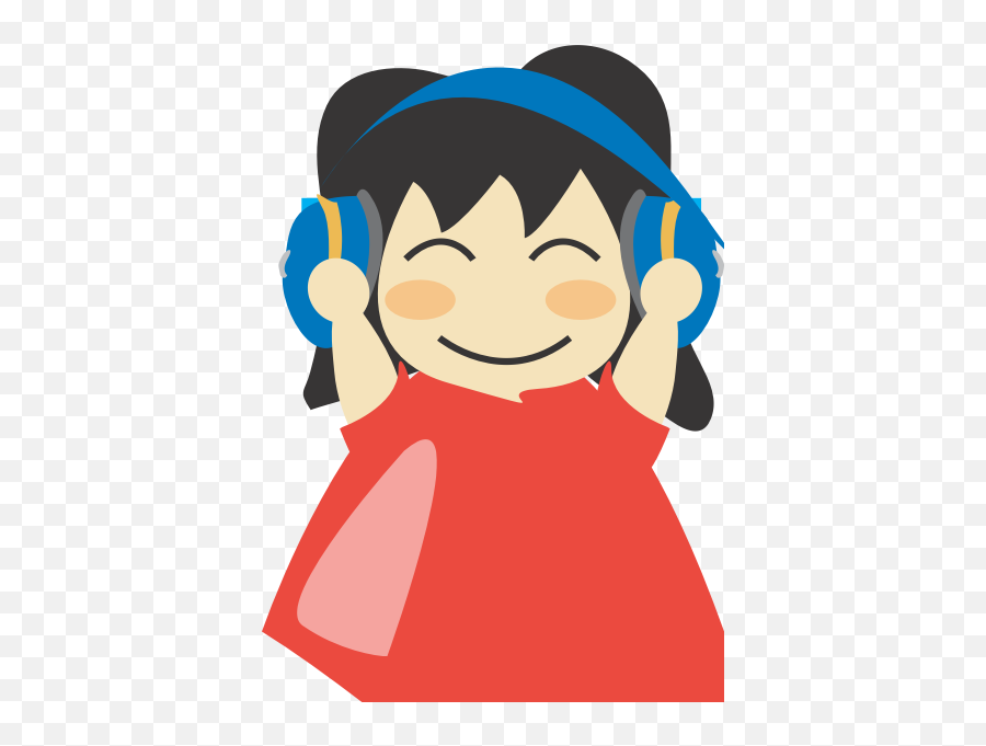 Girl With Headphones Vector Drawing - Listening To Music Png Emoji,Memes About Music And Emotion
