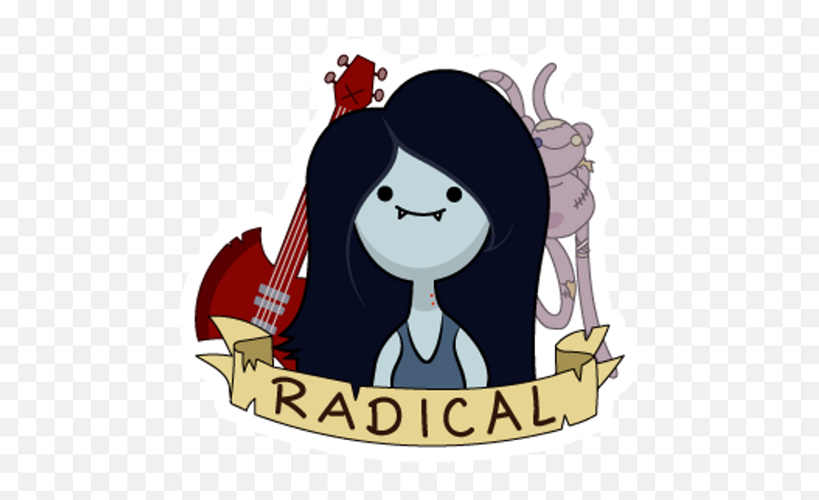 Adventure Time Marceline Radical Sticker - Sticker Mania Emoji,Peppermint Butler Emoticon