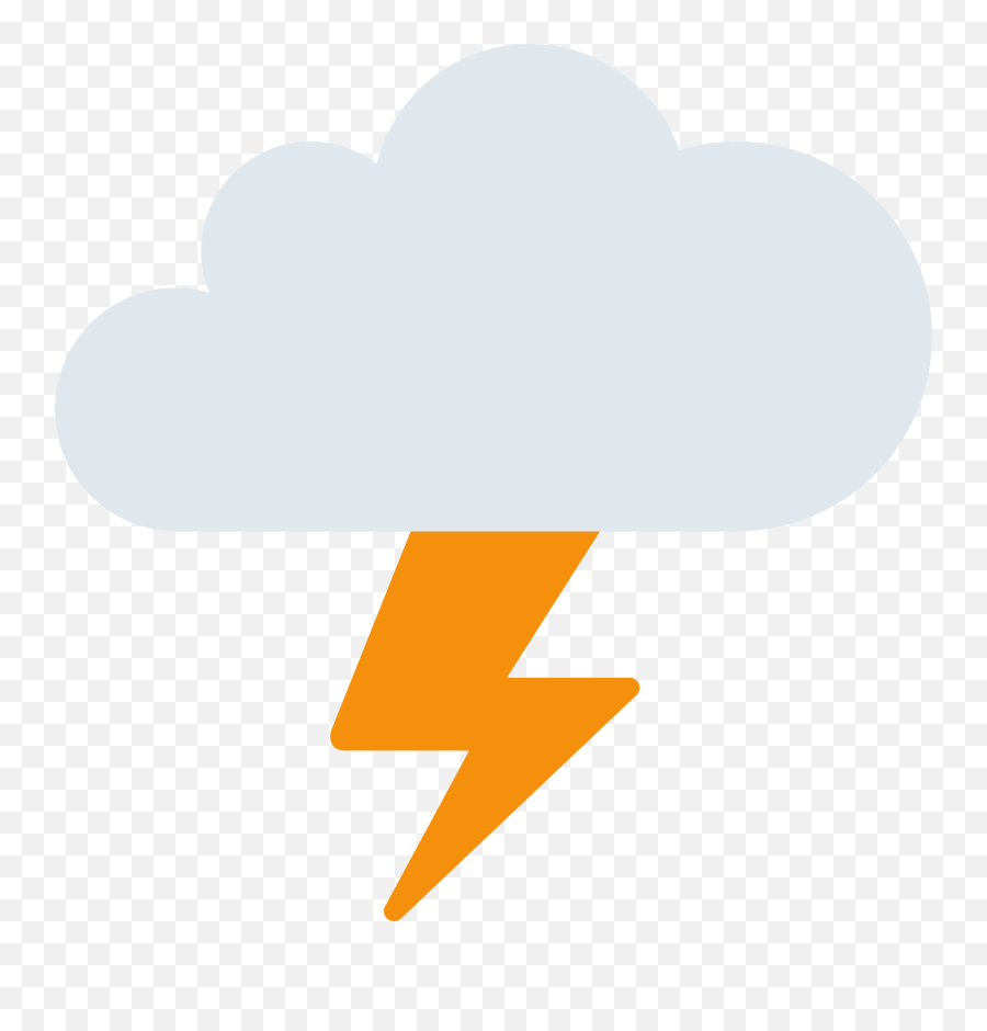 Cloud With Lightning Emoji Clipart - Cloud With Lightning Bolt Emoji,Lightning Emojis