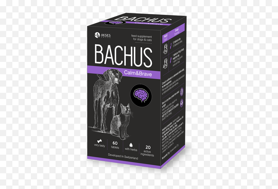 Bachus Calm U0026 Brave 60 Tab - Feed Supplements For Dogs And Cats Papildai Sunims Nervu Sistemai Emoji,Brave Emotion