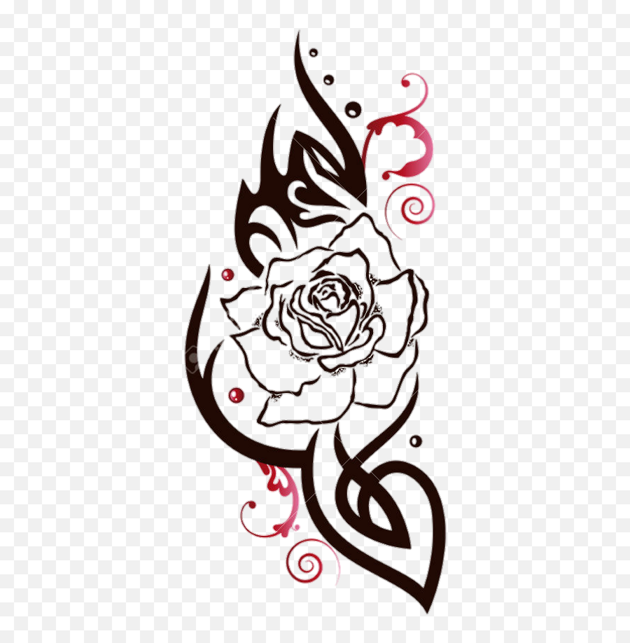 Clipart Kwiaty - Tatuagem Tribal Com Rosas Emoji,Downloadable Rose Emojis