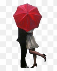 Couple Relationship Together Sticker - Kissing Under Red Umbrella Silhouette Emoji,Emoji Relationship Goals