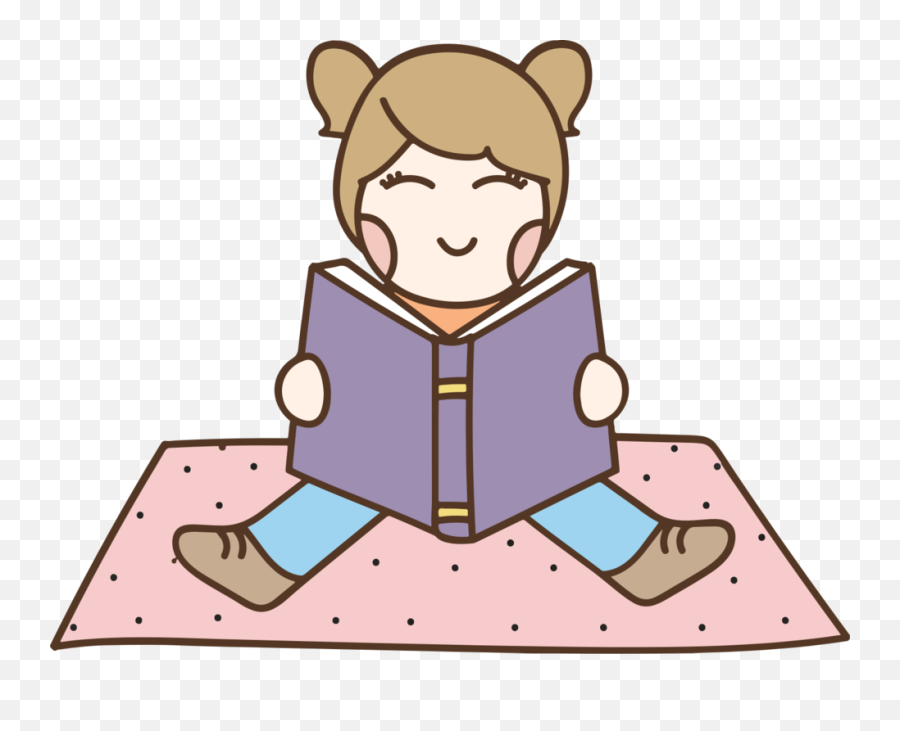 Girl Emoji - Sitting On A Blanket Clipart,Reading Emoji Png Transparent