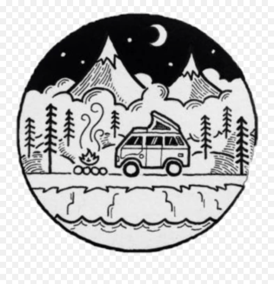 Aesthetic Vsco Stickers Black And White - Novocomtop Simple Camping Drawing Emoji,Singlehappy Emojis