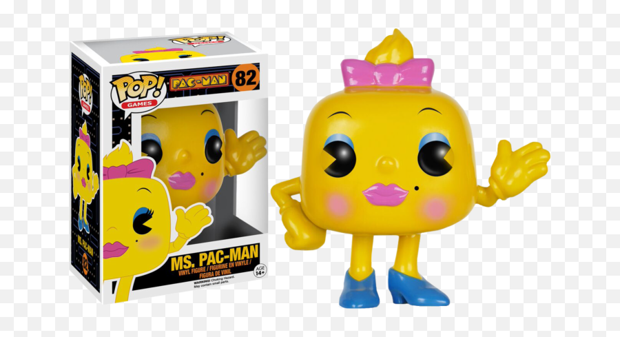 Pac - Man Ms Pacman 82 Pop Vinyl Funko Pop Ms Pacman Emoji,Pac Man Emoticon
