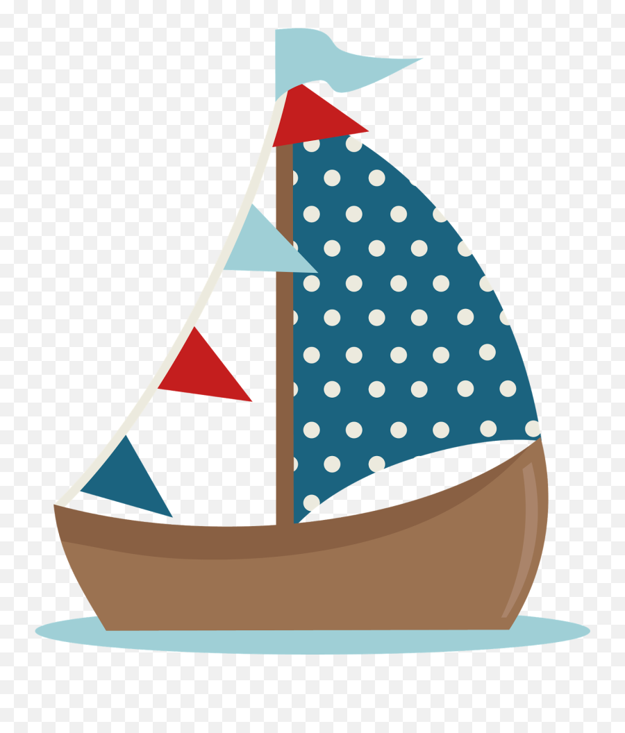 Waves Clipart Sailboat Waves Sailboat - Cute Sail Boat Cartoon Emoji,Sailboat Emoji