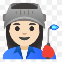 Mulher Soldadora Industrial Com Tom - Cartoon Women Factory Worker Emoji,Emojis De Comemora??o