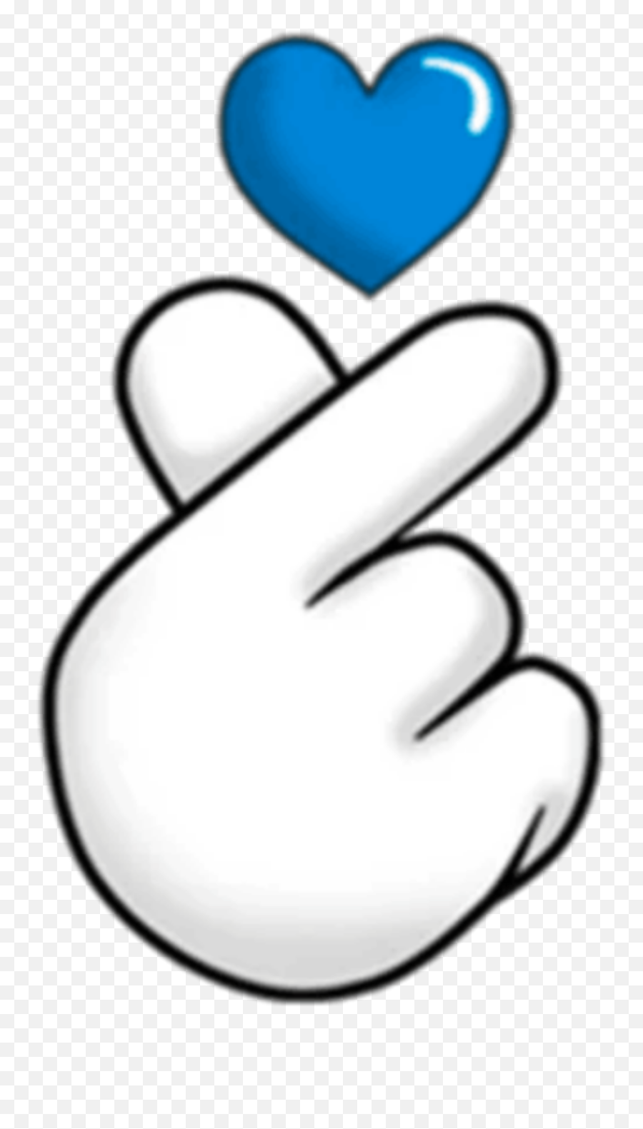 Kawaii Hand Finger Fingers Blue Sticker By Kawaii - Dp For Whatsapp Black Heart Emoji,Thumbs Up Kawaii Emoticon Text