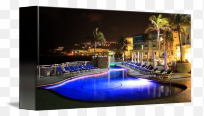 Pool At Night Oyster Bay Beach Resort St Maarte By Roupen Baker - Pool Emoji,Pool Of Emotions