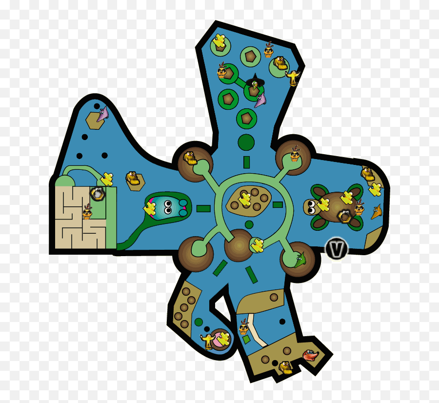 Banjo Kazooie - Banjo Kazooie World Map Clipart Full Size Emoji,Playing Banjo Small Emoticon Gif