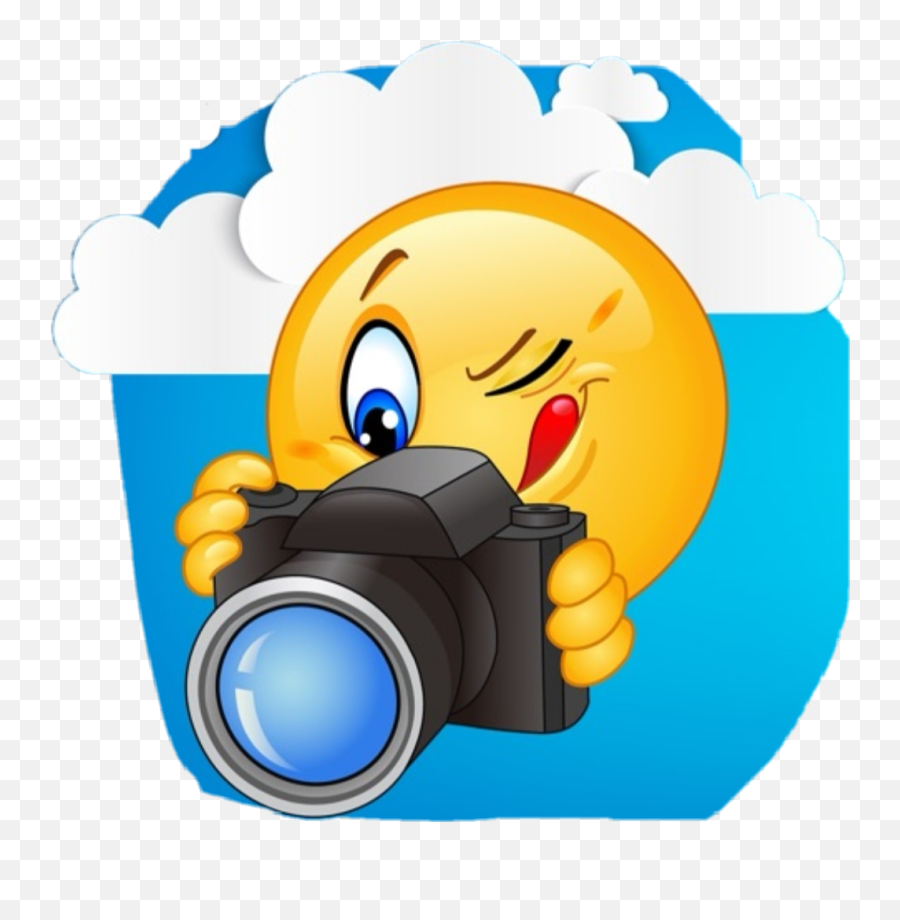 Photographer Emot Sticker By Barkaislam - Camera With Smiley Face Emoji,Photographer Emoji