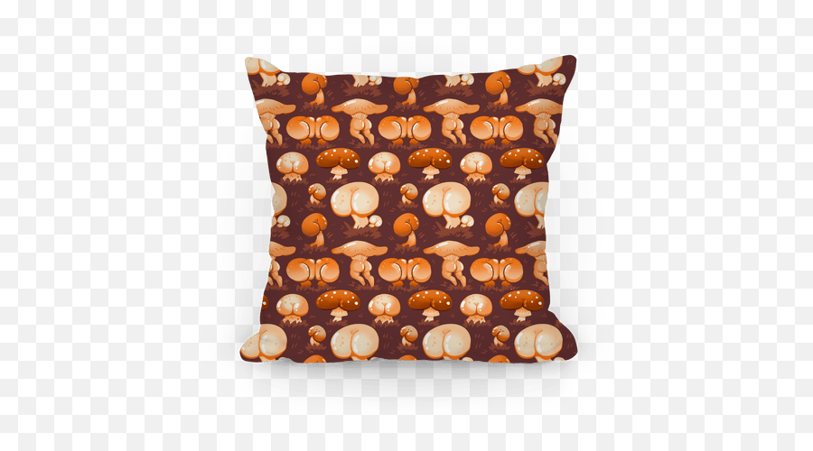 Butt Mushroom Pattern Orange Pillows Lookhuman Emoji,Emoji Pollows