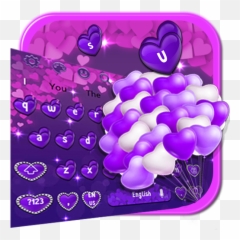 Purple Hearts Keyboard Theme - Girly Emoji,Meaning Of Emoji Heart Colors