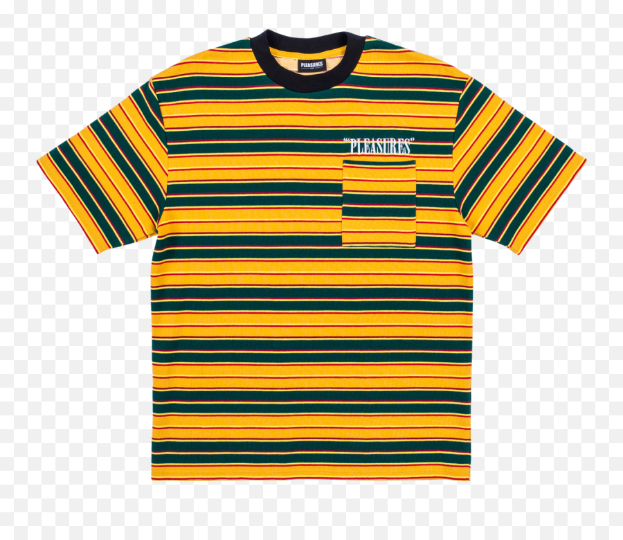 Pleasures Chainsmoke Stripe Ss Shirt - Short Sleeve Emoji,Emotion Clothing