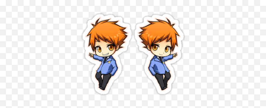 Pin On Ohshc - Ouran Highschool Host Club Chibi Stickers Emoji,Seven Mystic Messenger Emoji