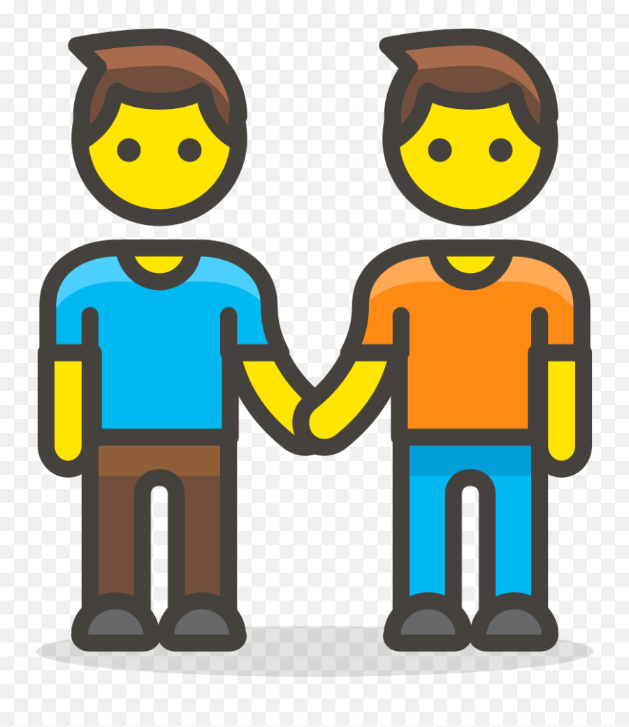 Two Men Holding Hand Emoji Icon Clipart - 2 Men Holding Hands,Holding Hands Emoji