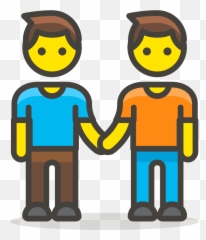 Two Men Holding Hand Emoji Icon Clipart - 2 Men Holding Hands,Holding Hands Emoji