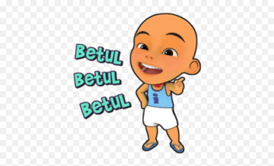 Upin Ipin Whatsapp Stickers - Stickers Cloud Upin Ipin Sticker Whatsapp Emoji,Emoticon Bergerak Untuk Powerpoint