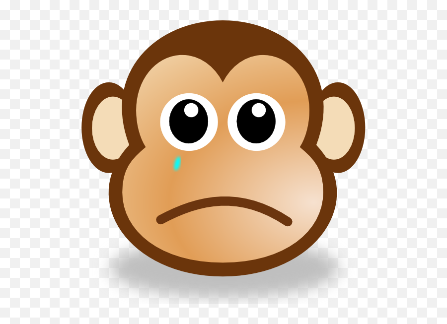 Download Sad Emoji Clipart Large - Monkey Face Cartoon Png Cartoon Monkey Face,Sad Face Emoji