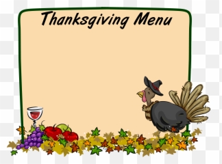 Menu Clipart Thanksgiving Menu - Clip Art Thanksgiving Border Emoji,Thanksgiving Find The Emoji
