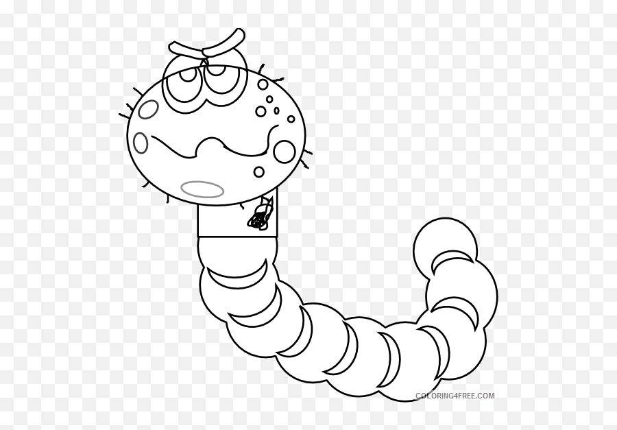 Worm Outline Coloring Pages Worm Black And Printable - Clip Art Free Worm White And Black Emoji,Clown Emoji Twitter Sheriff Of