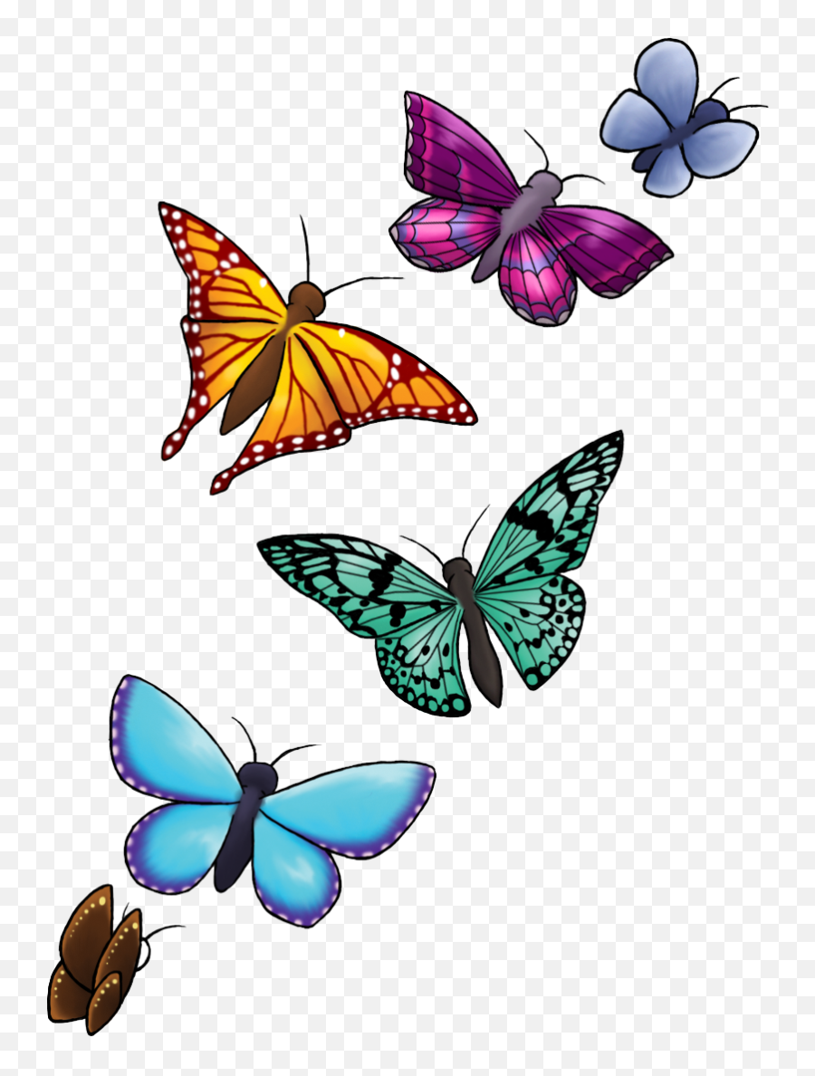 Butterfly Tattoo Png - Clip Art Library Color Butterfly Tattoo Png Emoji,Emotion Tatto