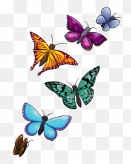 Butterfly Tattoo Png - Clip Art Library Color Butterfly Tattoo Png Emoji,Emotion Tatto