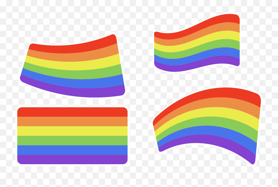 Pack Of 4 Pride Flag Car Decal - Tenstickers Color Gradient Emoji,White Flag And Rainbow Emoji Meaning