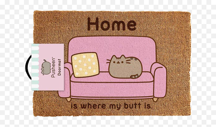 Pusheen - U0027home Is Where My Butt Isu0027 Pusheen Doormat Eb Games Doormat Emoji,Pusheen Cats Emotions Pjs