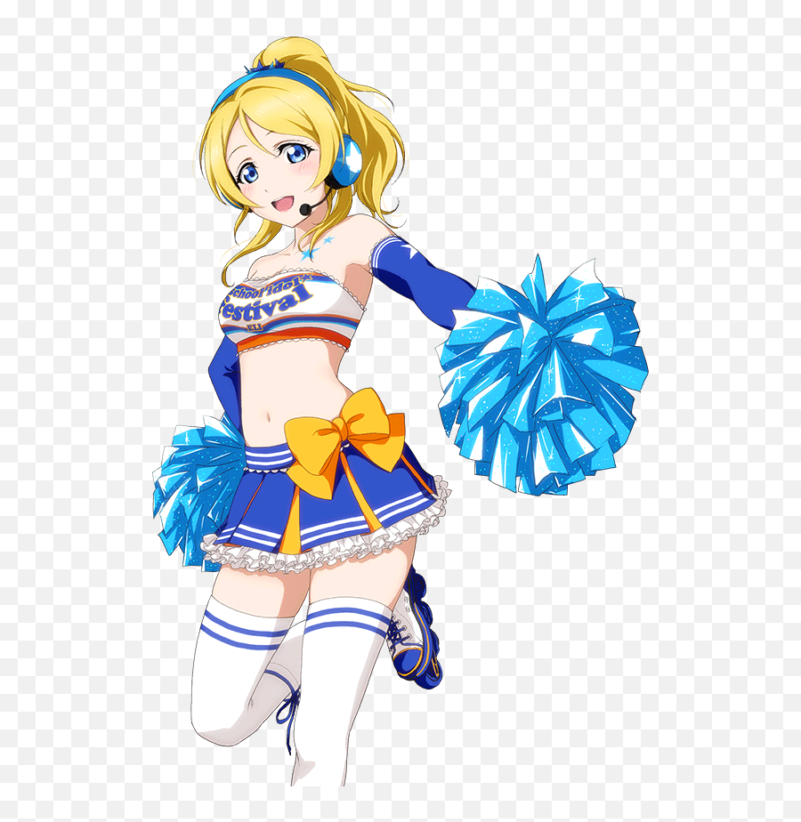 Anime Animegirl Cheerleader Sticker - Love Live Eli Cheerleader Png Emoji,Cheerleader Emoji