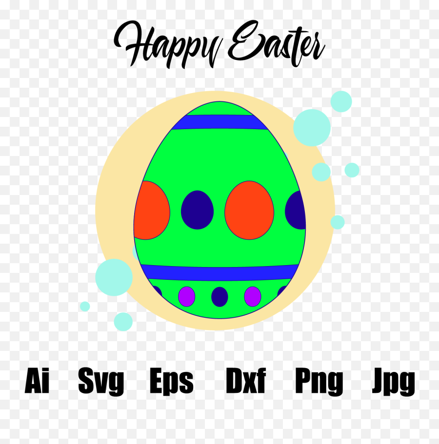 Easter Egg Circle Bubbles Style Arts - Delhi School Of Internet Marketing Emoji,Happy Easter Emoticon