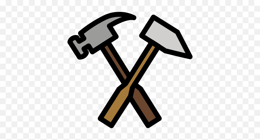 Hammer And Pick Emoji Clipart - Emoji Martillos,Judge Hammer Emoji