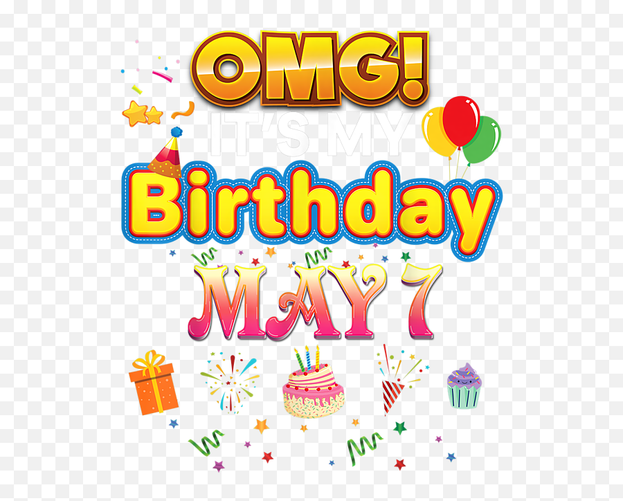 Omg Itu0027s My Birthday May 7th Vintage 7 Happy Kid Vintage Emoji,Emoji Birthday Supply