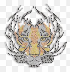 Scary Tiger Face Hotfix Rhinestone Transfer Design Emoji,Scary Emotion Face