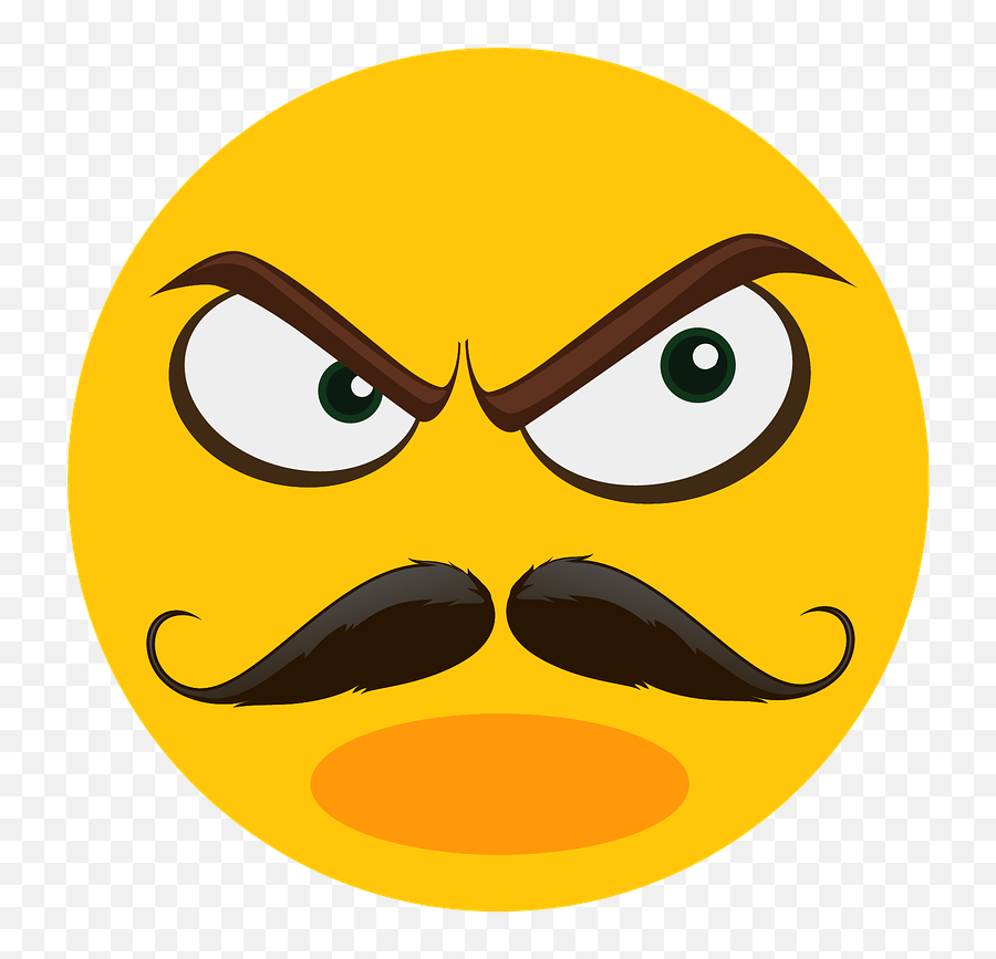 Emotions Smilies Face Funny Public Domain Image - Freeimg Angry Face With Mustache Emoji,Angry Kiss Emoji