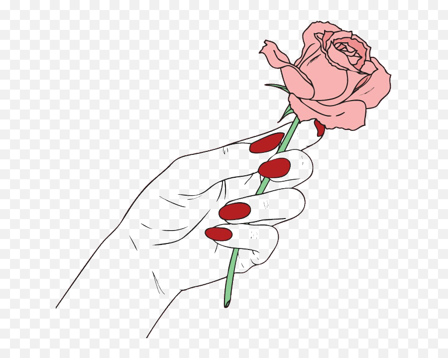 Dying Rose Tumblr Png Download - Hand Holding A Rose Phone Emoji,Flower Emoticon Tumblr