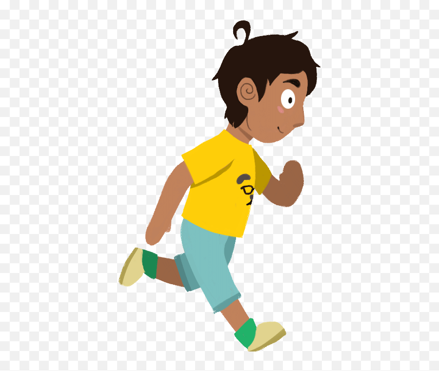 Cartoon Boy Running Gif Clipart - Animated Gif Running Boy Gif Emoji,Boy Running Emoji