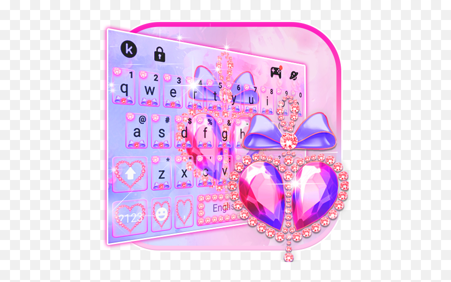 Pink Diamond Bowknot Keyboard Theme - Izinhlelo Zokusebenza Girly Emoji,Kanye Emoji Copy And Paste