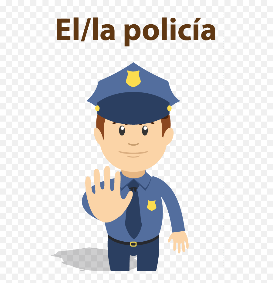 Las Profesiones - Español Sí Police Shirt Clip Art Emoji,Piscadinha Emoticon