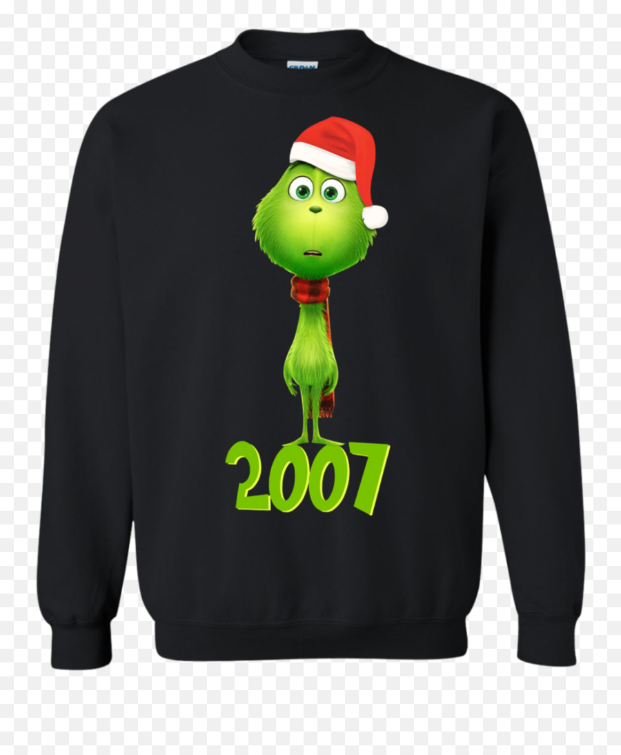 Cute Grinch Wearing Santa Hat 2007 11th Birthday Sweatshirt - Not Christmas Yule Emoji,Kyle Busch Emoji